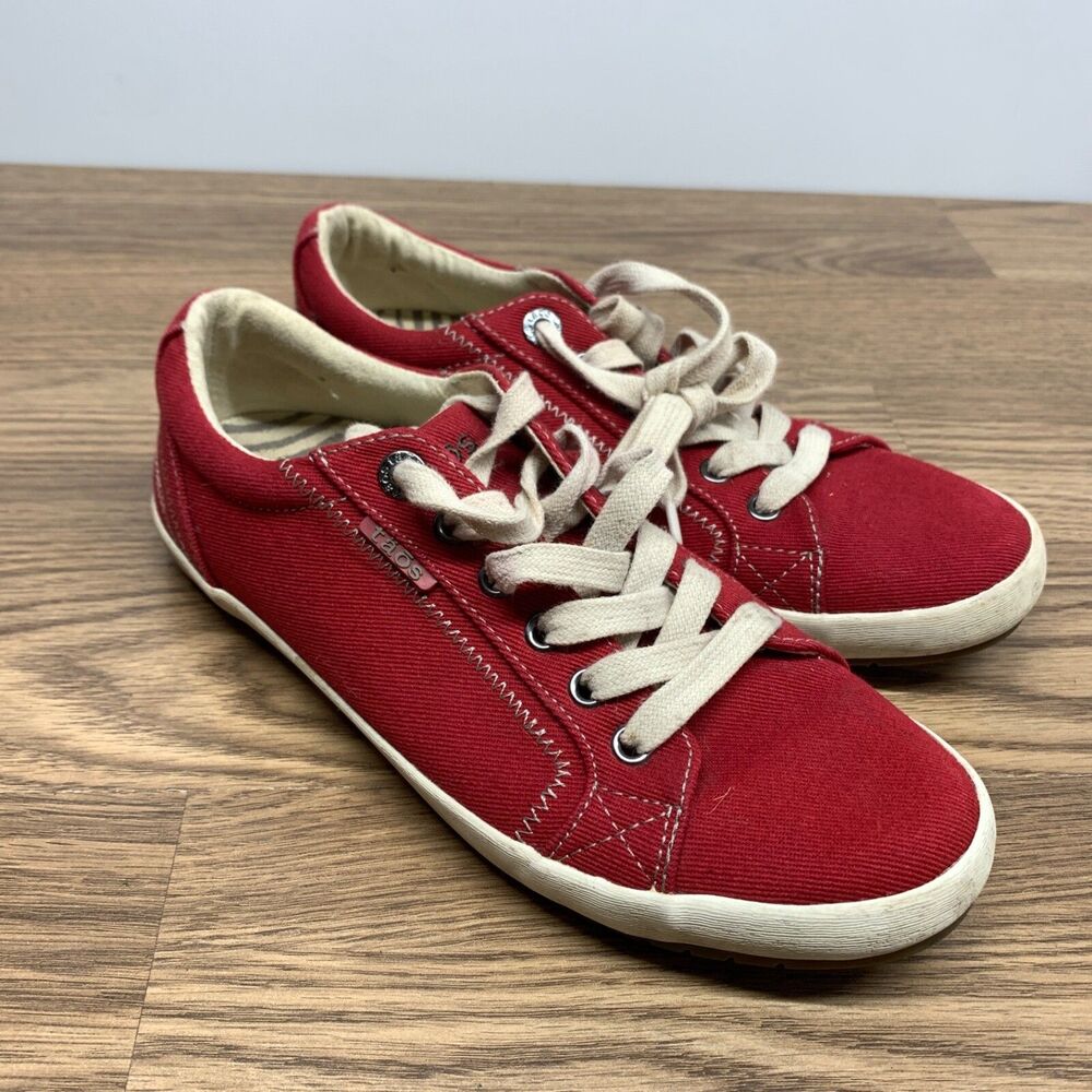 Taos Star Shoes Women’s 8.5 Red Canvas Sneakers‎ Comfort STA-12844